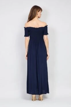 Shirred Top Maxi Dress -Girls Zone D146515 NAVY 2
