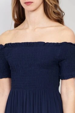 Shirred Top Maxi Dress -Girls Zone D146515 NAVY 4