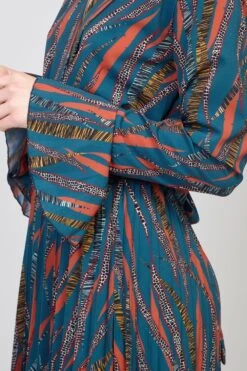 Striped Plunge Dress -Girls Zone D150274 TEAL 4