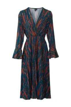 Striped Plunge Dress -Girls Zone D150274 TEAL 5