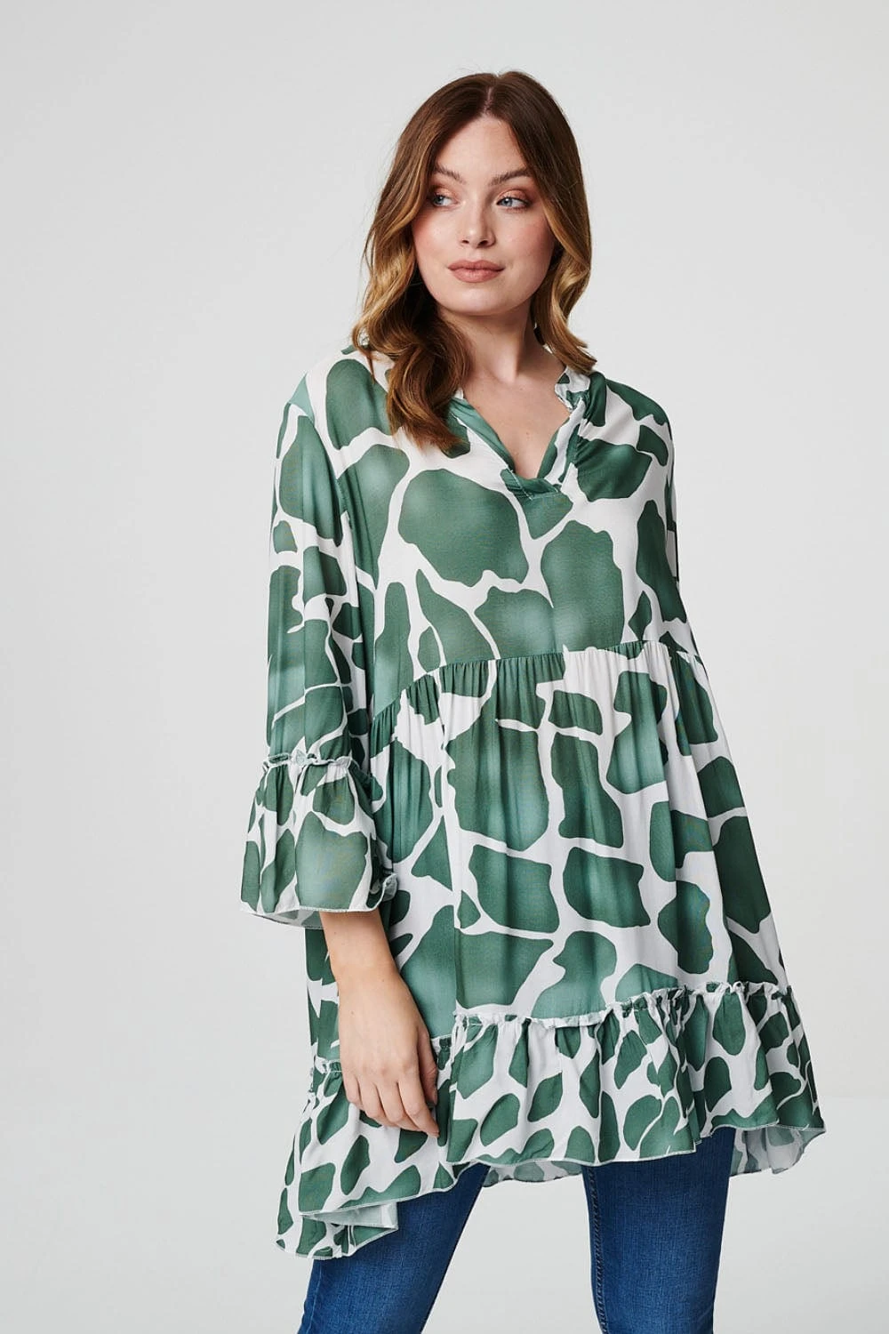 Printed Tiered Short Smock Dress 3 Printed Tiered Short Smock Dress - Image 3