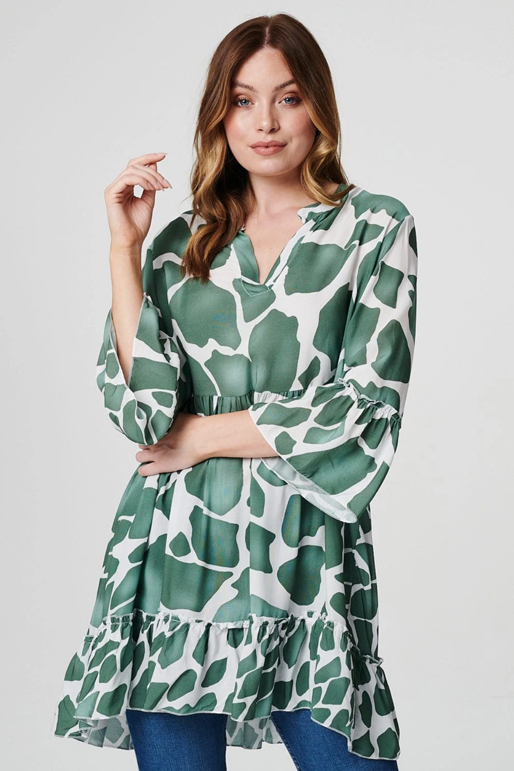 Printed Tiered Short Smock Dress 1 Printed Tiered Short Smock Dress