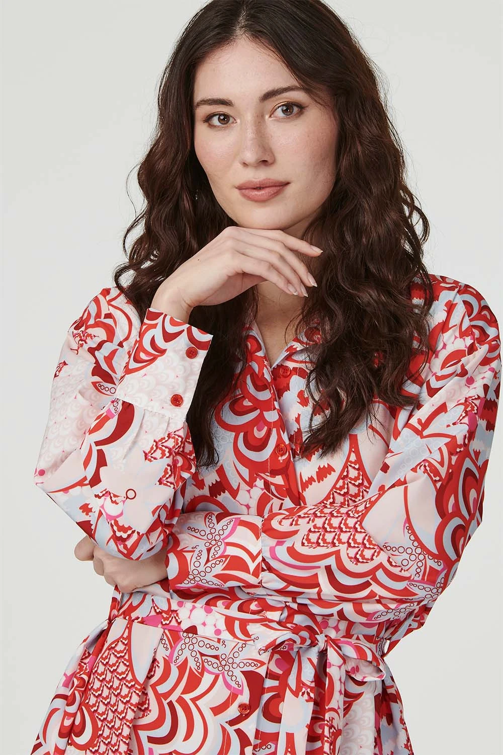 Retro Floral Mini Shirt Dress 2 Retro Floral Mini Shirt Dress - Image 2