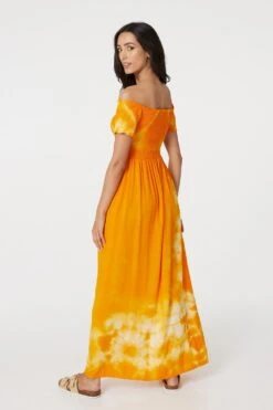Tie Dye Cap Sleeve Maxi Dress -Girls Zone D164026 ORANGE 5