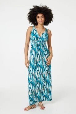 Printed Empire Waist Maxi Dress