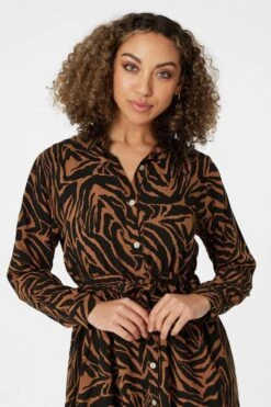 Zebra Print Shirt Dress -Girls Zone D164922 BURNT ORANGE 3 5fb747cb 8562 4caa a2c4 b8b320f802e5