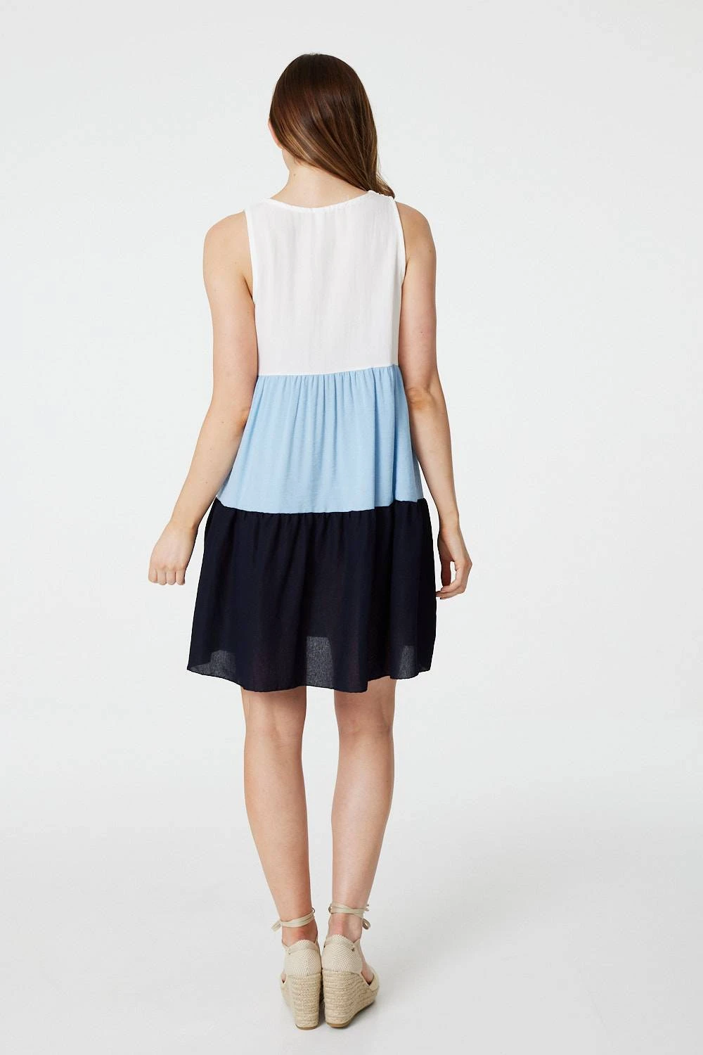 Colour Block V-Neck Smock Dress 4 Colour Block V-Neck Smock Dress - Image 4