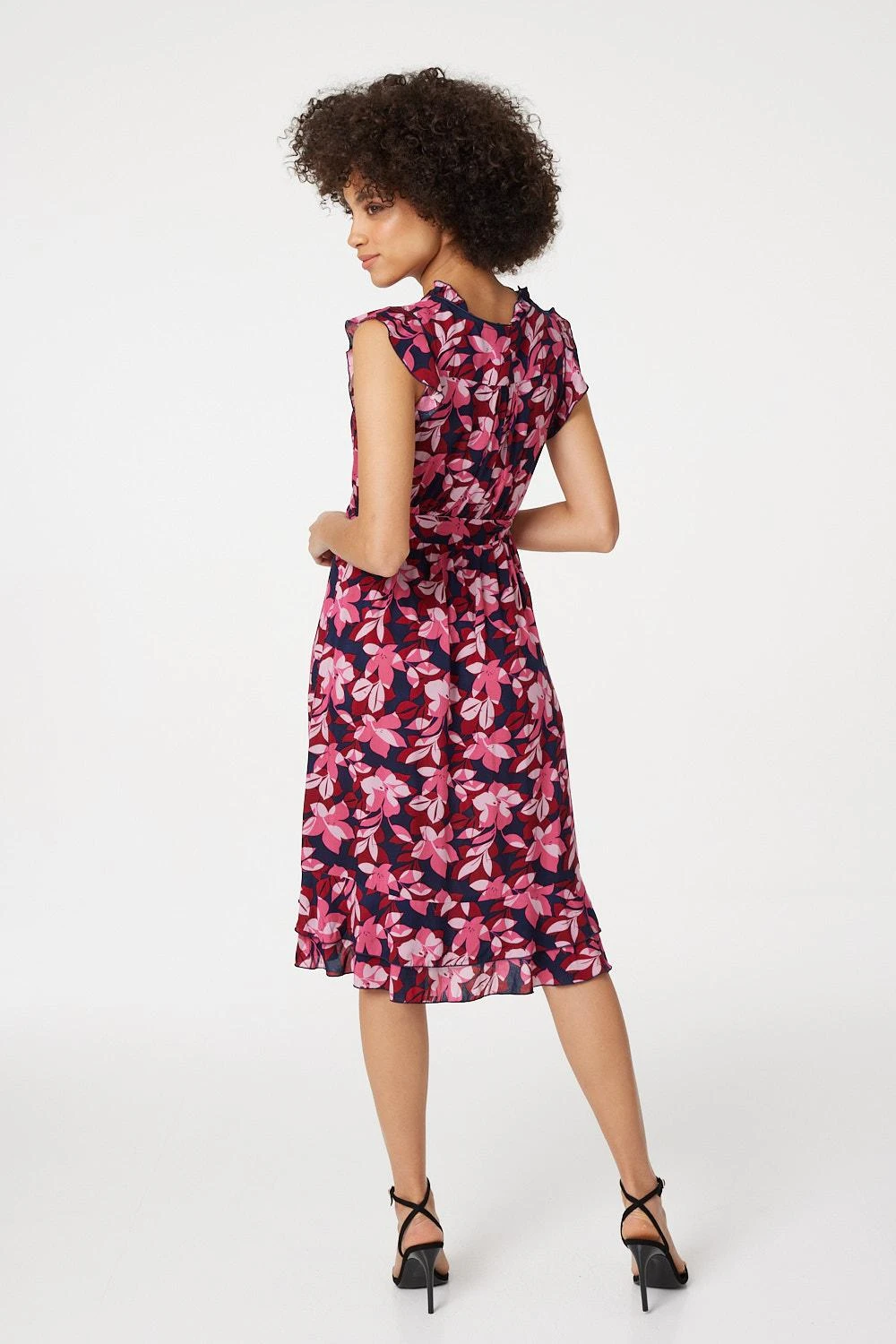 Floral Frill Detail Short Dress 3 Floral Frill Detail Short Dress - Image 3