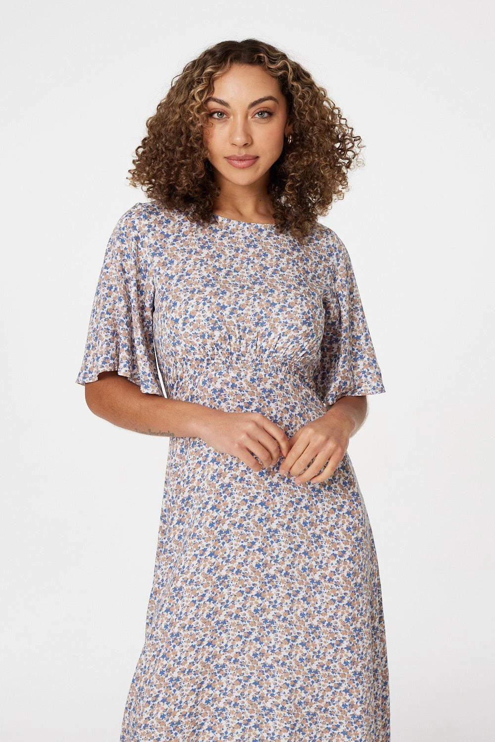 Floral Angel Sleeved Midi Dress 8 Floral Angel Sleeved Midi Dress - Image 8