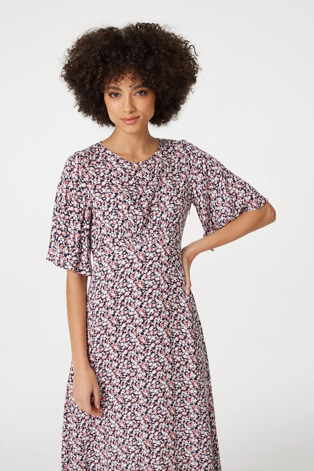 Floral Angel Sleeved Midi Dress 2 Floral Angel Sleeved Midi Dress - Image 2