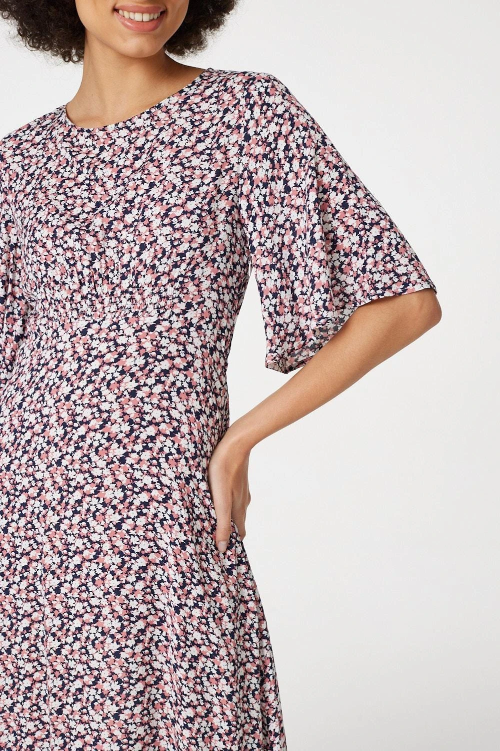 Floral Angel Sleeved Midi Dress 5 Floral Angel Sleeved Midi Dress - Image 5