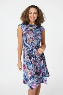 Tropical Print Skater Dress