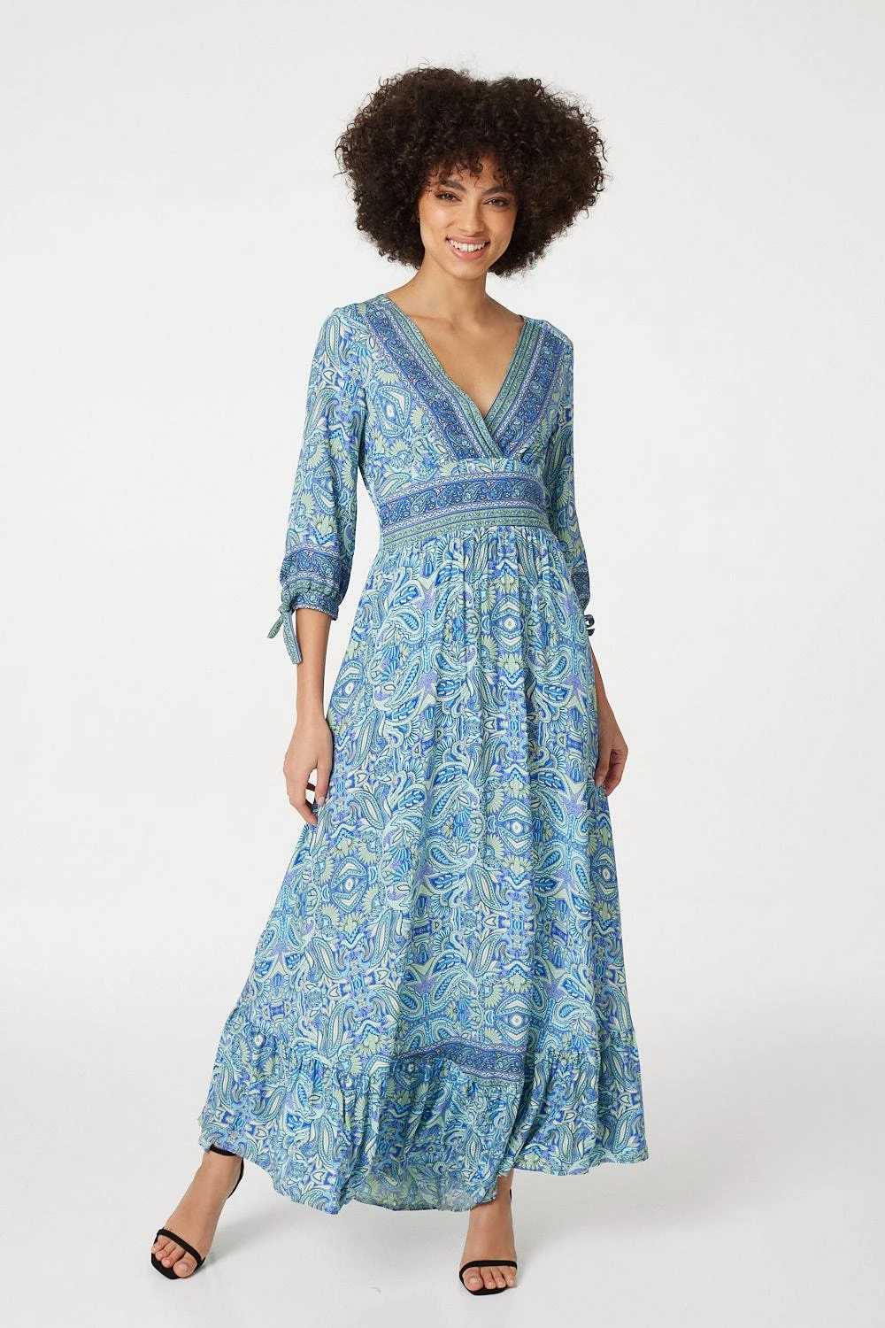 Paisley Tie Sleeve Maxi Dress 1 Paisley Tie Sleeve Maxi Dress