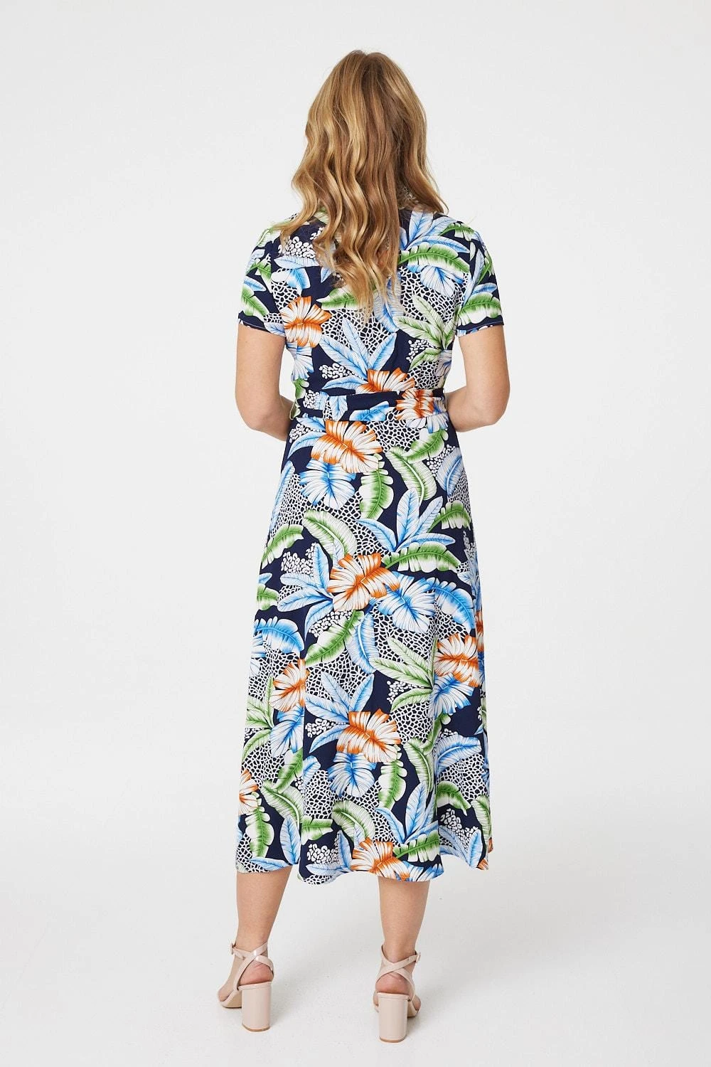Tropical Leaf Print Shirt Dress 2 Tropical Leaf Print Shirt Dress - Image 2