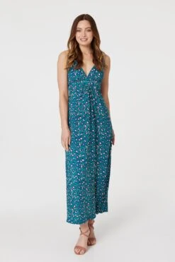 Printed Empire A-Line Maxi Dress