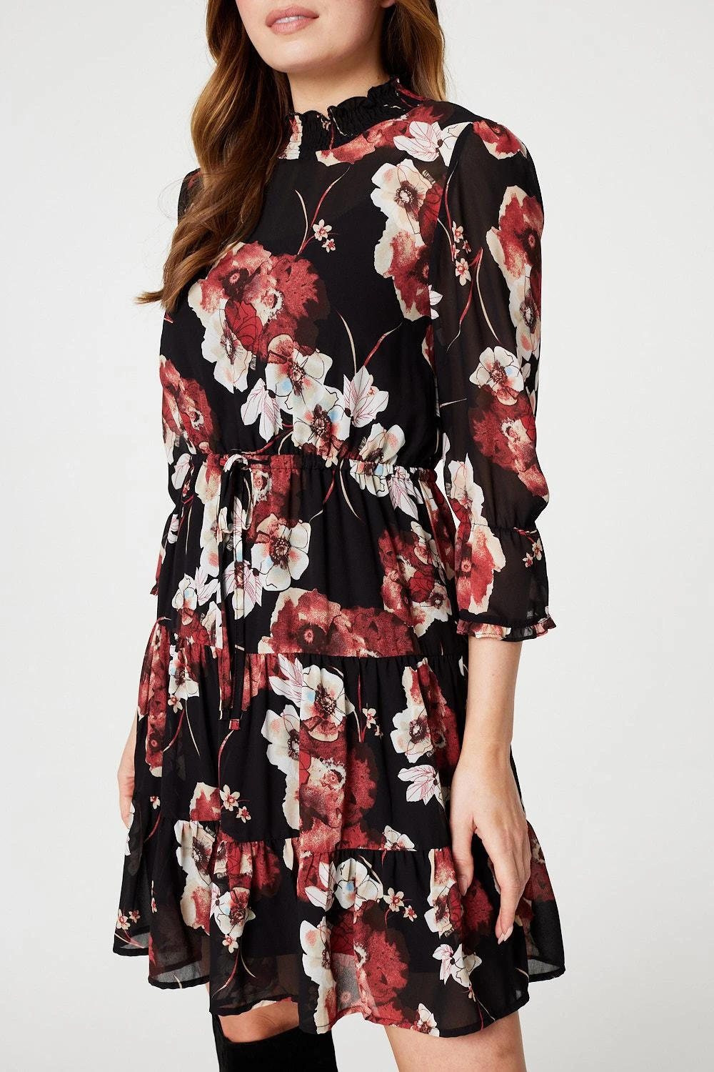 Floral High Neck Smock Dress 5 Floral High Neck Smock Dress - Image 5