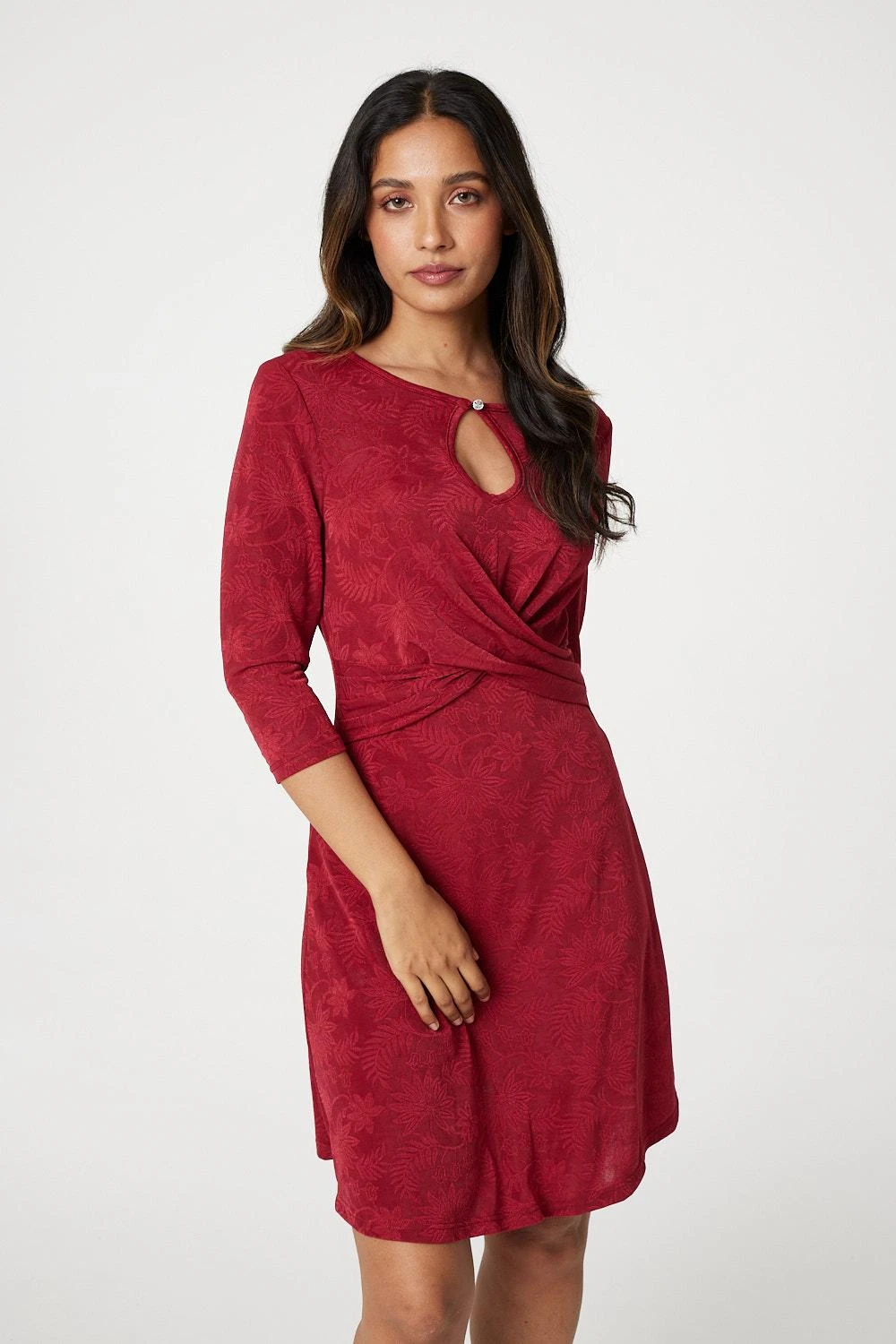 Floral Ruched Front Skater Dress 1 Floral Ruched Front Skater Dress