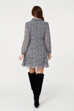 Floral Layered Hem Shirt Dress 9 Floral Layered Hem Shirt Dress -Girls Zone D168491 MULTI BLACK 6