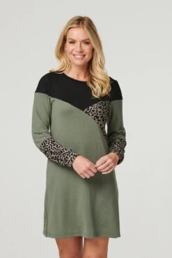 Colour Block Short Jumper Dress