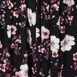 Floral 1/2 Sleeved Midi Dress -Girls Zone D169249 MULTI BLACK swatch