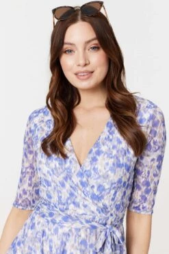 Tie Dye Print 1/2 Sleeve Midi Dress 10 Tie Dye Print 1/2 Sleeve Midi Dress -Girls Zone D169263 BLUE 3
