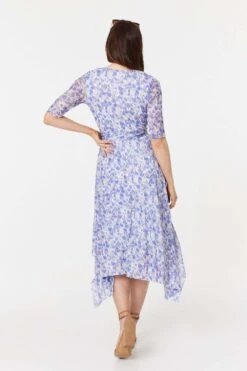 Tie Dye Print 1/2 Sleeve Midi Dress 8 Tie Dye Print 1/2 Sleeve Midi Dress -Girls Zone D169263 BLUE 6
