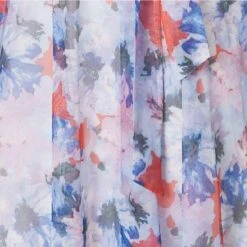 Floral Semi Sheer Layered Midi Dress -Girls Zone D169266 MULTI BLUE swatch