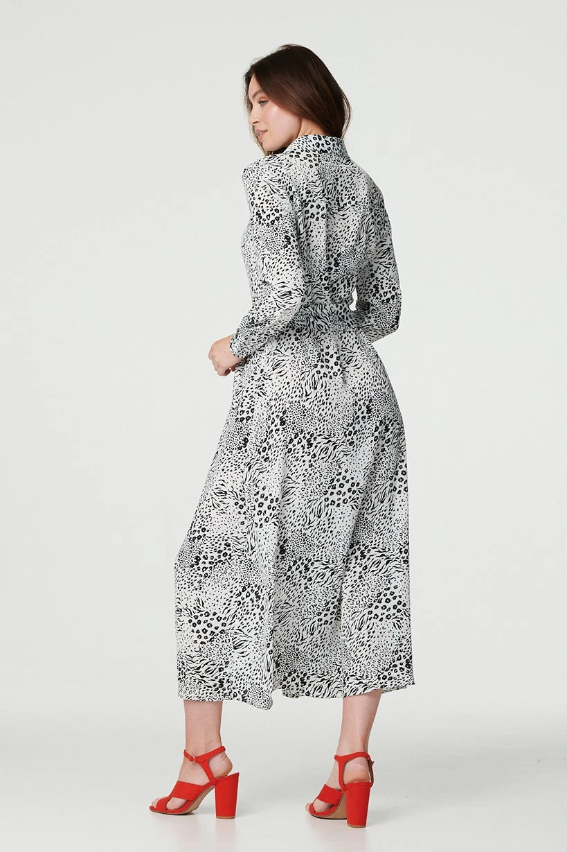 Animal Print Collared Shirt Dress 9 Animal Print Collared Shirt Dress - Image 9