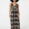 Printed Sleeveless Empire Maxi Dress