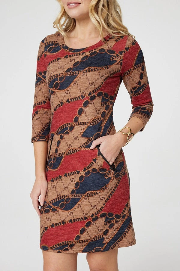 Printed Short Hem Tunic Dress 4 Printed Short Hem Tunic Dress - Image 4