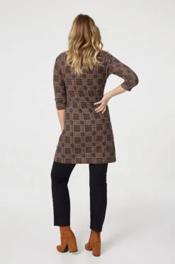 Printed Pocket Detail Tunic Dress -Girls Zone D171318 MULTI BLACK 7