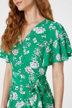 Floral Angel Sleeve Wrap Dress -Girls Zone D505511 GREEN 5 3a4edcbc 47d6 4630 931a 68a1d23f24c5
