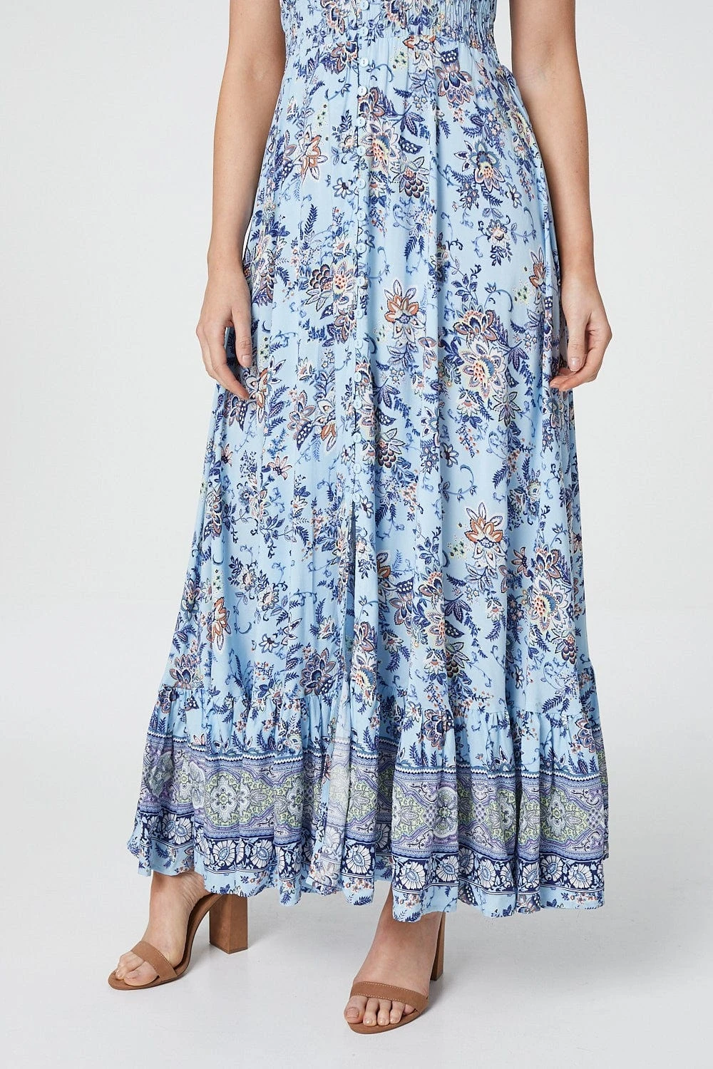 Floral V-Neck Button Front Maxi Dress 7 Floral V-Neck Button Front Maxi Dress - Image 7
