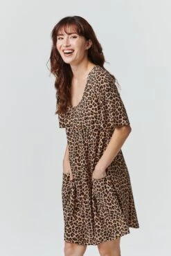 Animal Print Smock Dress