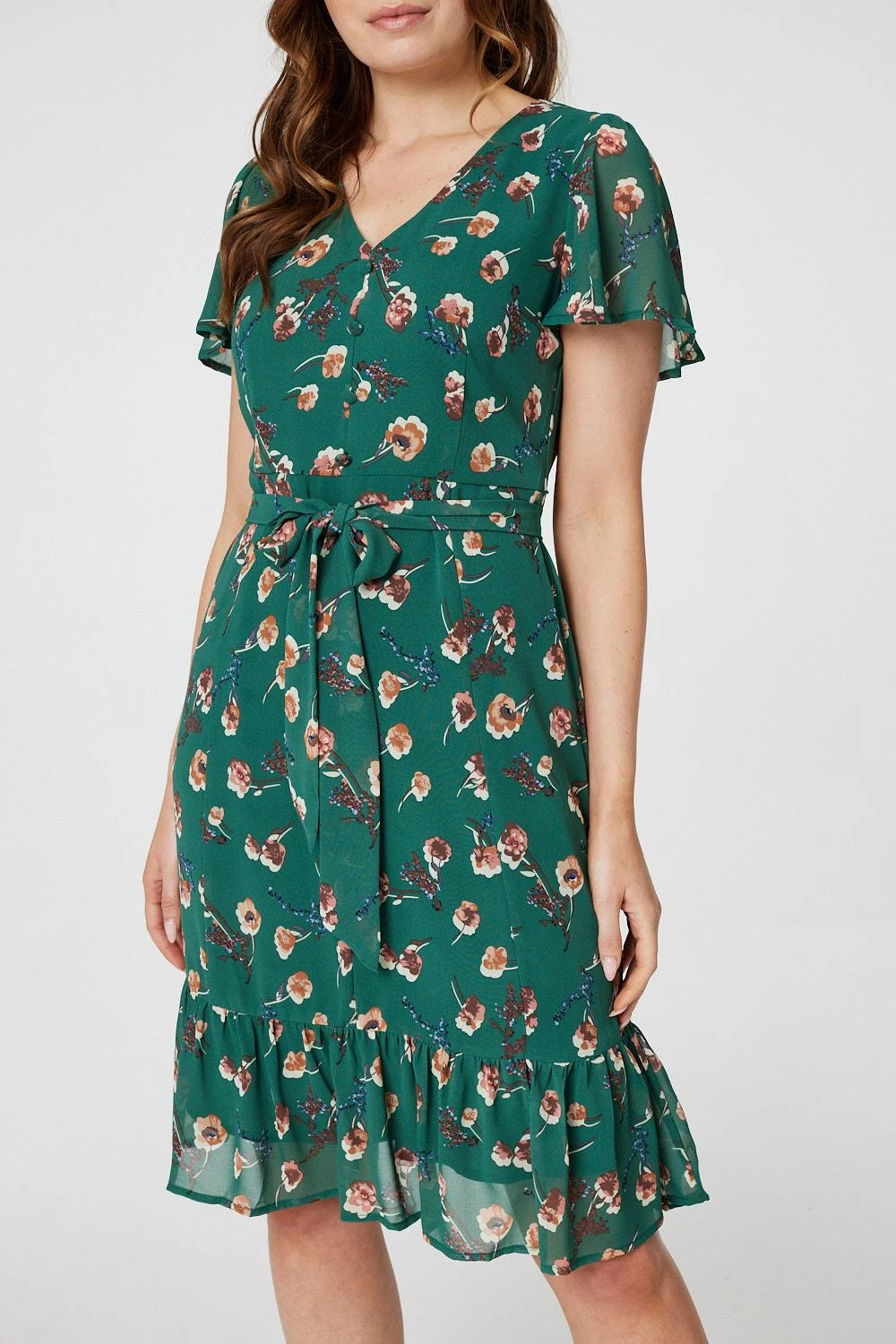 Floral Angel Sleeve Tea Dress 5 Floral Angel Sleeve Tea Dress - Image 5