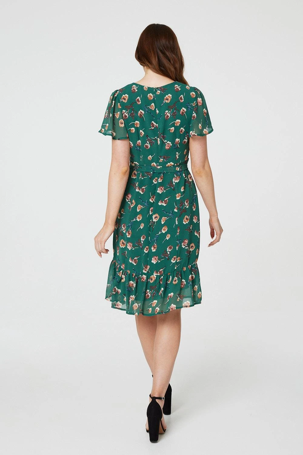 Floral Angel Sleeve Tea Dress 3 Floral Angel Sleeve Tea Dress - Image 3