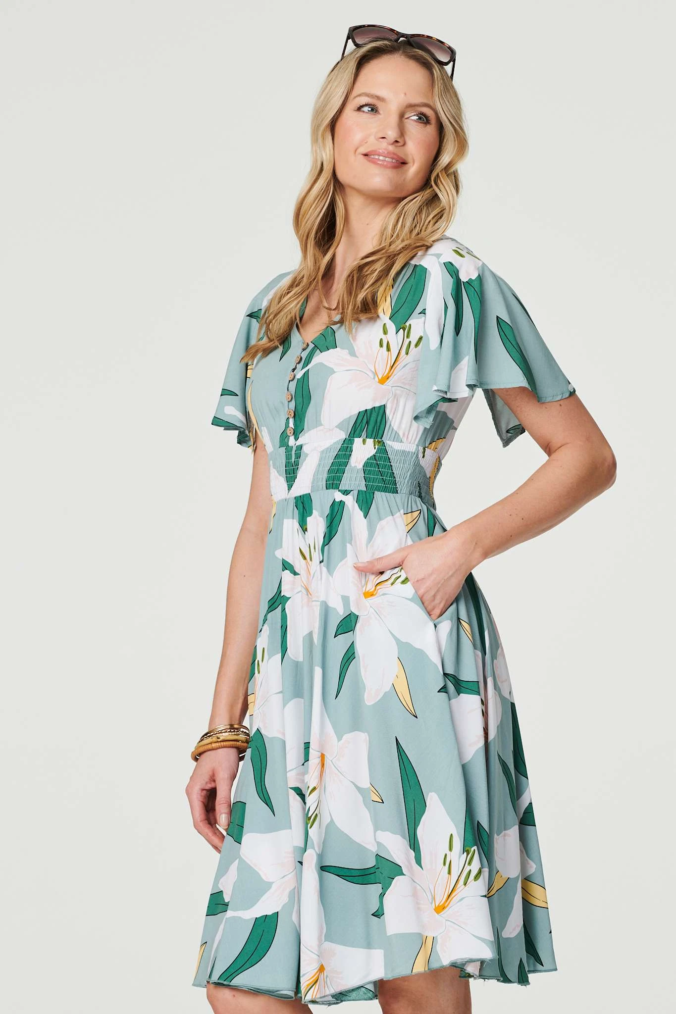 Floral Knee Length Skater Dress 7 Floral Knee Length Skater Dress - Image 7