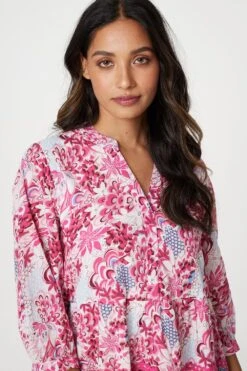 Floral Lace Detail Short Dress -Girls Zone D516309 PINK 3