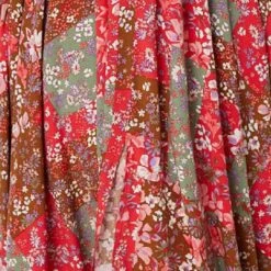 Patchwork Print Shirred Waist Dress -Girls Zone D517620 MULTI GREEN swatch