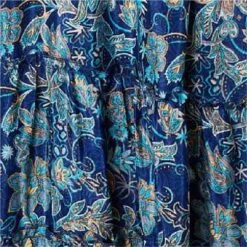 Paisley Border Print V-Neck Short Dress -Girls Zone D517690 TEAL swatch